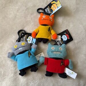 NWT 2015 Star trek Uglydoll Babo dr.McCoy, Ice-bat Scotty & Wage captain kirk.